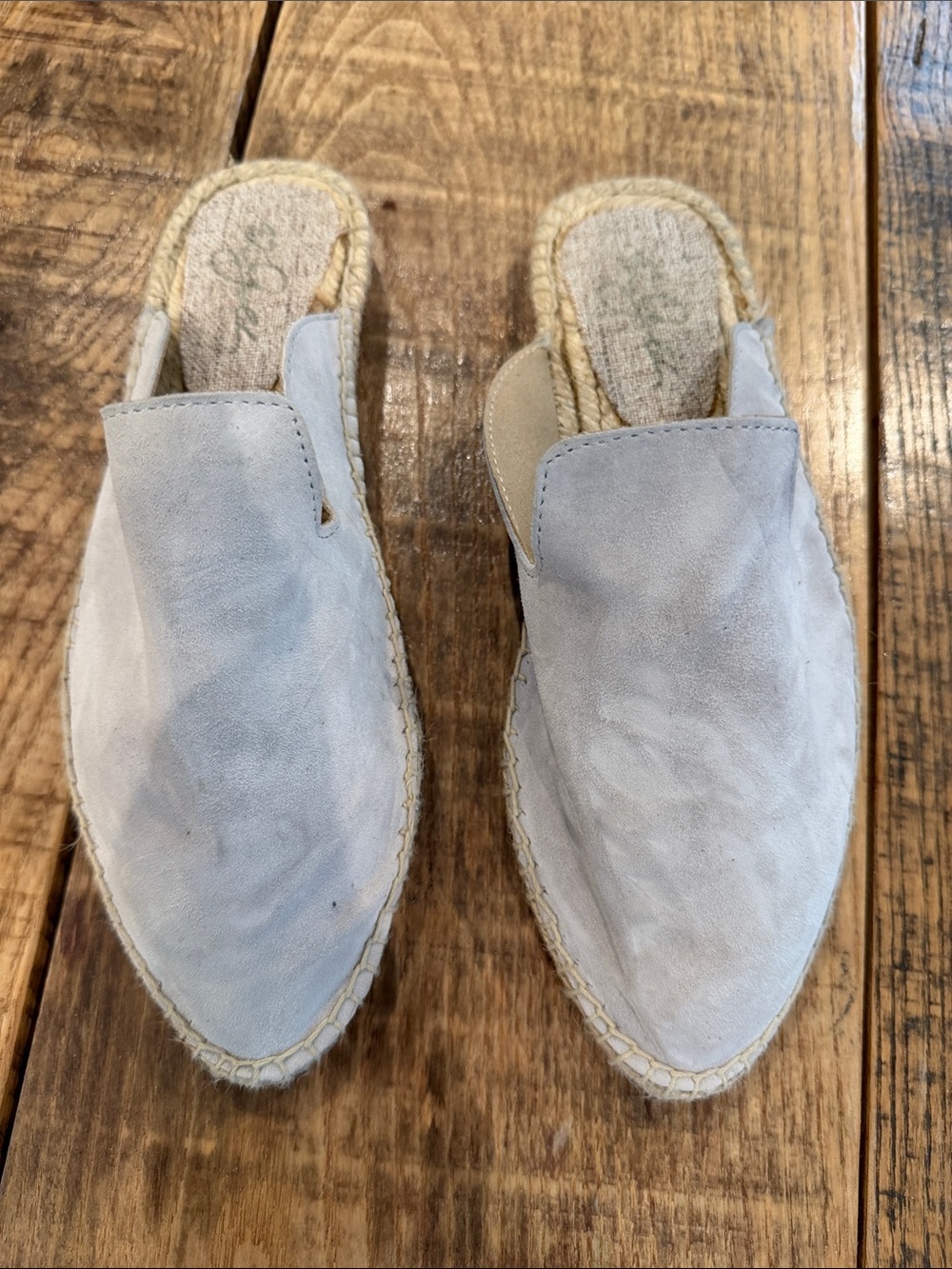 Women’s Suede Slip-On Espadrille Mules - Light Gray, 8